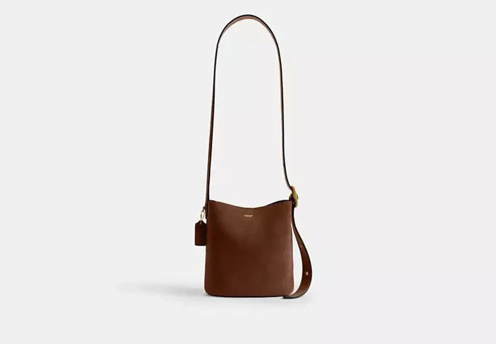NWT B5-009 Coach Bleecker Bucket Bag 21 Suede/Brass/Warm Brown